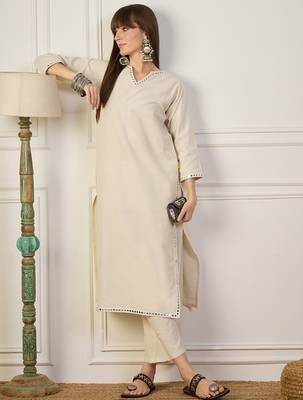 Off-white women kurta pant set 3