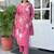 Pink women kurta pant dupatta set