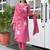 Pink women kurta pant dupatta set