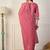 Pink women kurta pant dupatta set