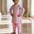 Pink embroidered georgette kurta set