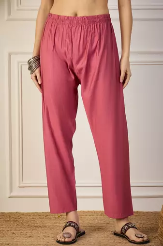 Pink women kurta pant dupatta set