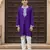 Purple embroidered cotton kurta set