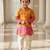 Orange woven brocade kurta set