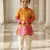 Orange woven brocade kurta set