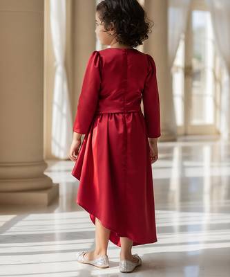 Red embroidered net dhoti set 2