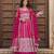 Pink embroidered tissue anarkali set