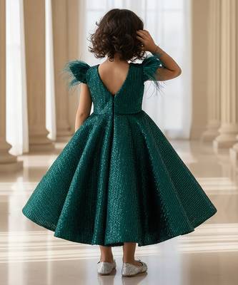 Green embroidered net gown 2