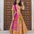 Yellow embroidered cotton lehenga set