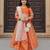 Orange embroidered chanderi lehenga set