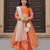 Orange embroidered chanderi lehenga set