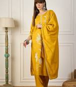 Yellow women kurta pant dupatta set