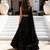 Black embroidered georgette lehenga set
