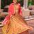 Yellow embroidered cotton lehenga set