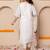 Off-white women kurta pant dupatta set