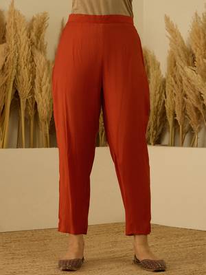 Rust women kurta pant dupatta set 4