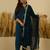 Teal-blue women kurta pant dupatta set