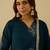 Teal-blue women kurta pant dupatta set