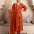 Rust women kurta pant dupatta set