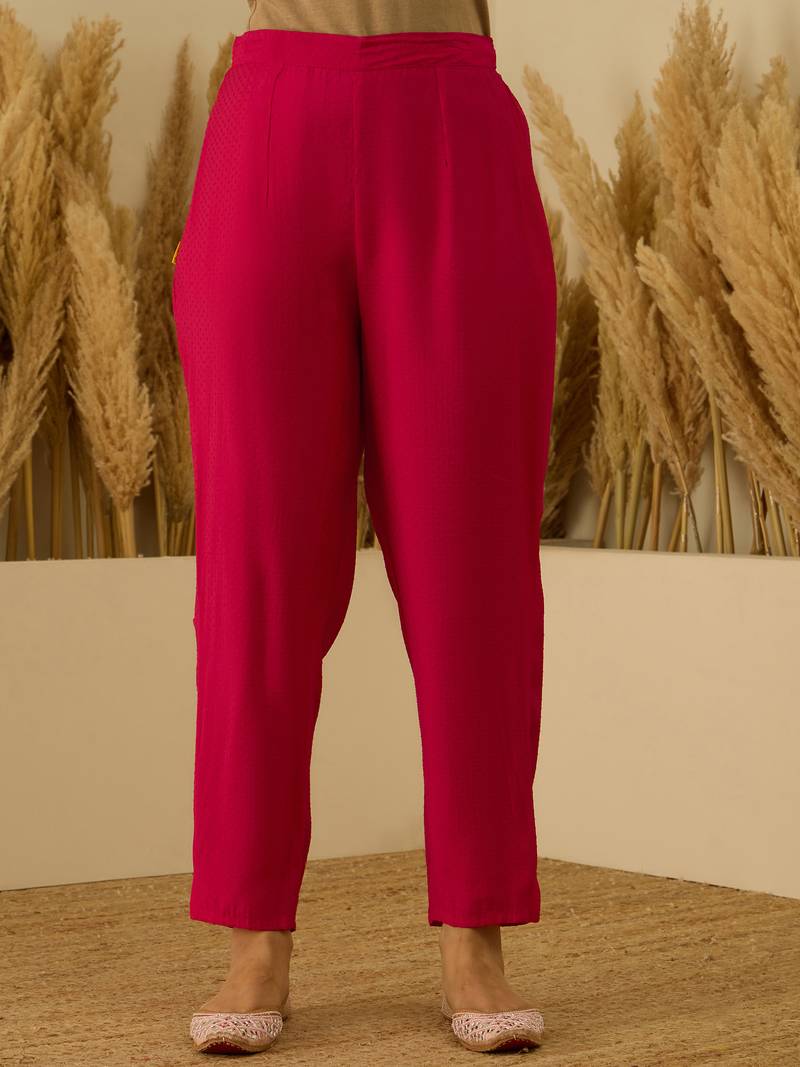 Pink women kurta pant dupatta set