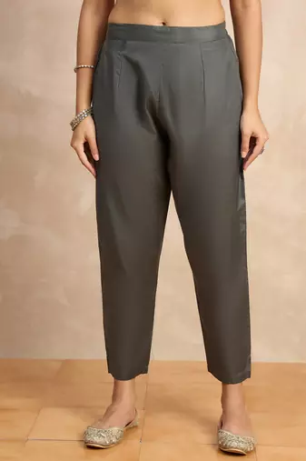Grey women kurta pant dupatta set