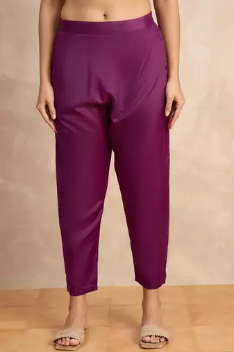 Purple women kurta pant dupatta set