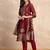 Red women kurta pant dupatta set
