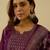 Purple women kurta pant dupatta set