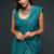 Teal blue georgette saree with thread & multiple sequins embroidery