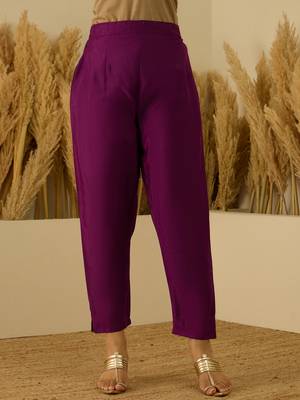 Purple women kurta pant dupatta set 4