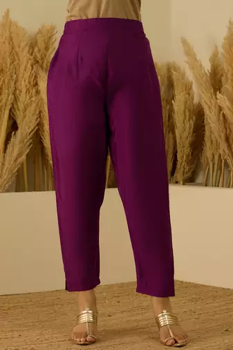 Purple women kurta pant dupatta set
