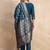 Teal-blue women kurta pant dupatta set