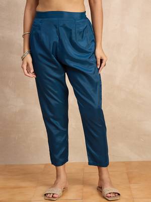 Teal-blue women kurta pant dupatta set 4