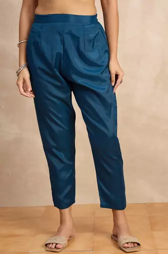 Teal-blue women kurta pant dupatta set
