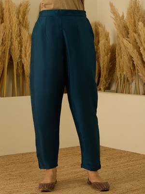 Teal-blue women kurta pant dupatta set 4