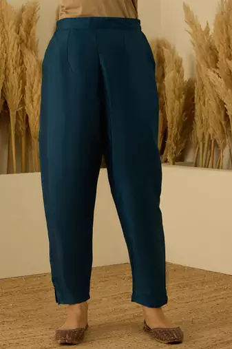 Teal-blue women kurta pant dupatta set