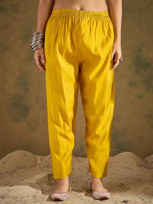 Yellow women kurta pant dupatta set 4