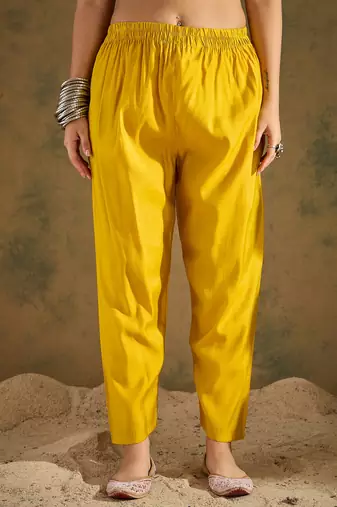 Yellow women kurta pant dupatta set