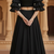 Black Lehenga with Ruffled Sleeve crop top Blouse