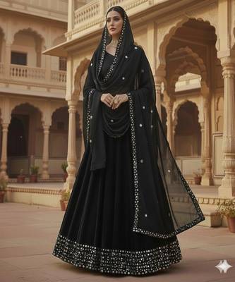Black Embellished lehenga choli set with Dupatta 1