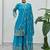 Sky Blue Embroidered Chinon Palazzo Suit