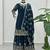 Blue Zari Embroidered Chinon Palazzo Suit