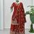 Red Zari Embroidered Chinon Festive Wear Palazzo Suit