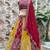 red silk sequins embroidered lehenga set choli with dupatta