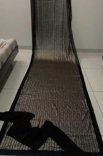 Black Color Shimmering Sequins Georgette Saree