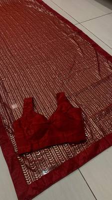Maroon Color Shimmering Sequins Georgette Saree 3