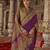 Purple silk printed saree with unstitched blouse piece