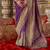 Purple silk printed saree with unstitched blouse piece