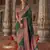 Dark green silk blend printed saree with unstitched blouse piece
