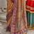 Mustard silk printed saree with unstitched blouse piece